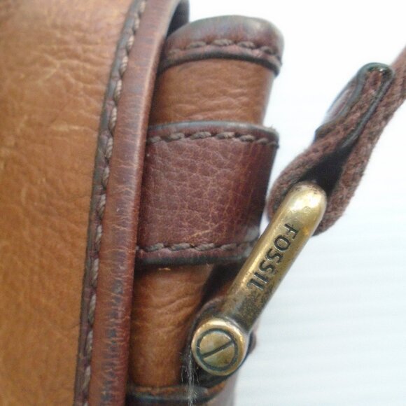 Fossil Mens Laptop Messenger Bag Leather Brown (For dogpant Only!) - Picture 3 of 7